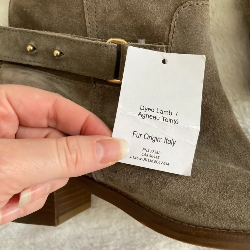 J. Crew gray shearling Ankle Boots - Picture 10 of 13